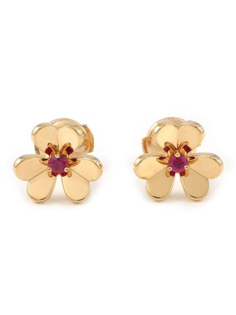 Van Cleef & Arpels Earrings Frivole Mini Ruby Total 18K Pink Gold